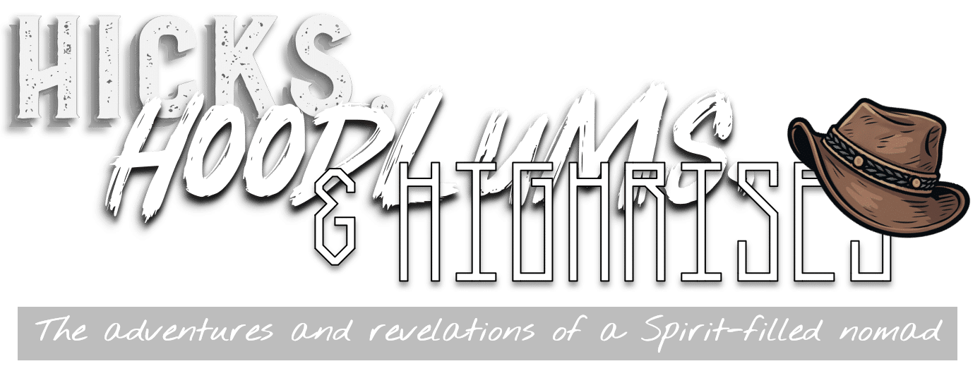 Hicks, Hoodlums, & Highrises - the adventures and revelations of a Spirit-filled nomad logo with hat logotype